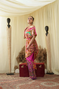 Isdus pink asymmetrical kaaftan