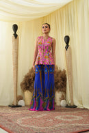 TAVASYAH embroidered sharara kalied pants with jacket blouse