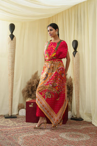 Isdus rouge asymmetrical kaaftan