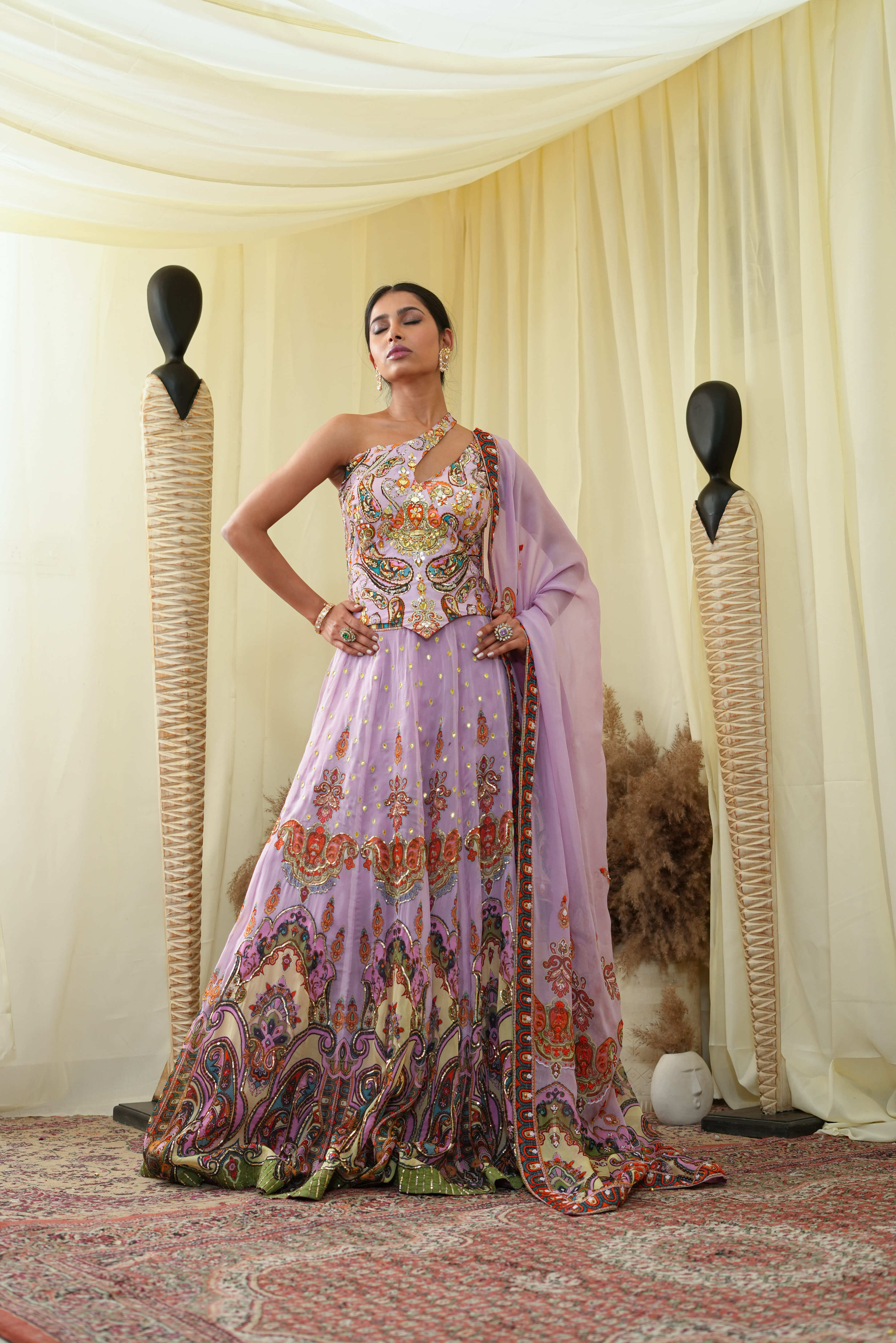 Gota embroided corset top , embroidered Lehenga set and dupatta