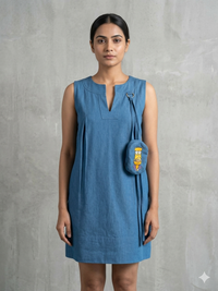 Mid dress with pocket bag ( street wear | Resort wear )