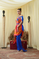 Isdus bleu asymmetrical kaaftan
