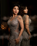Iswarya menon in Midnight silver gown
