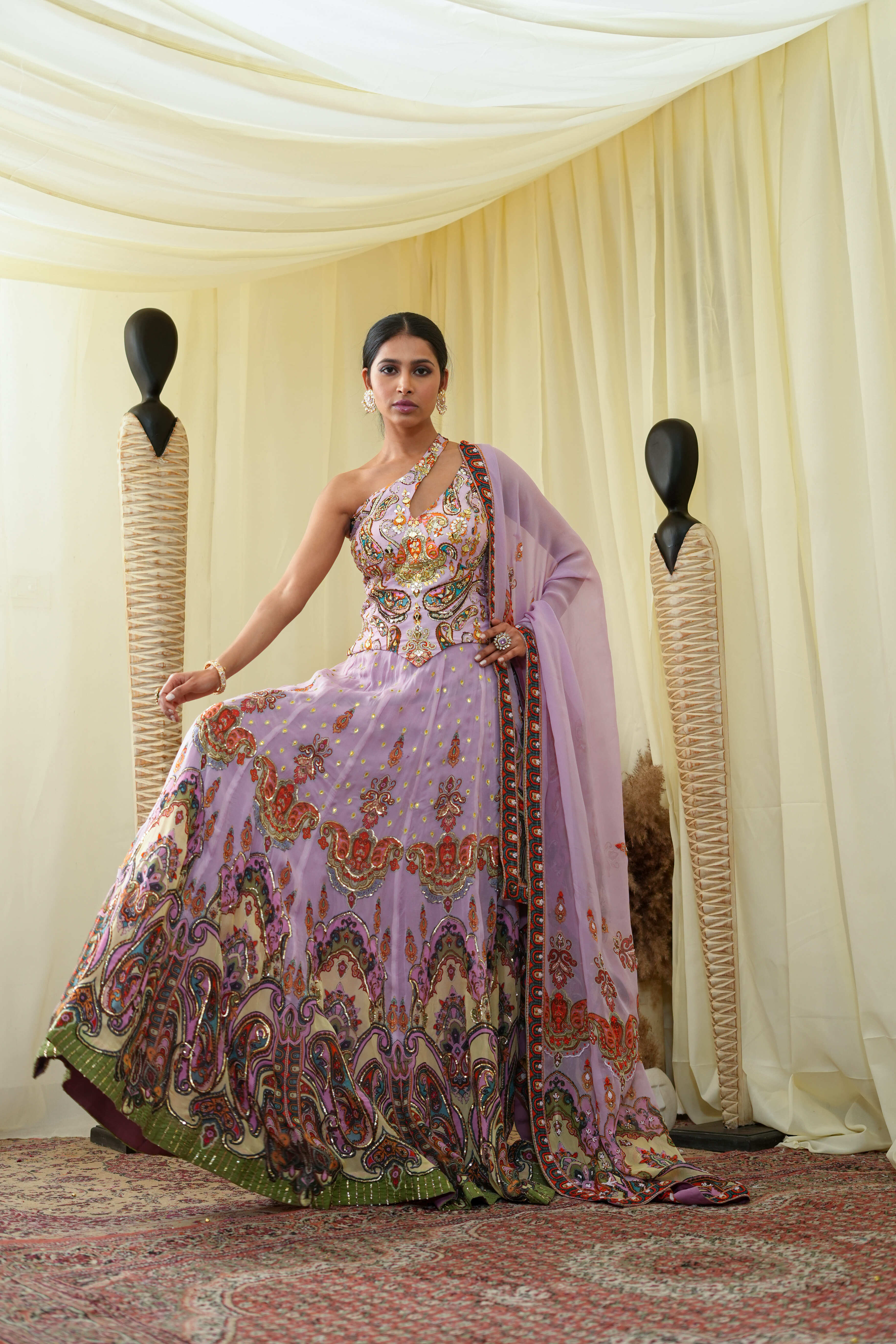 Gota embroided corset top , embroidered Lehenga set and dupatta