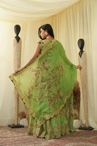 Open Jacket cal top , embroidered Lehenga set