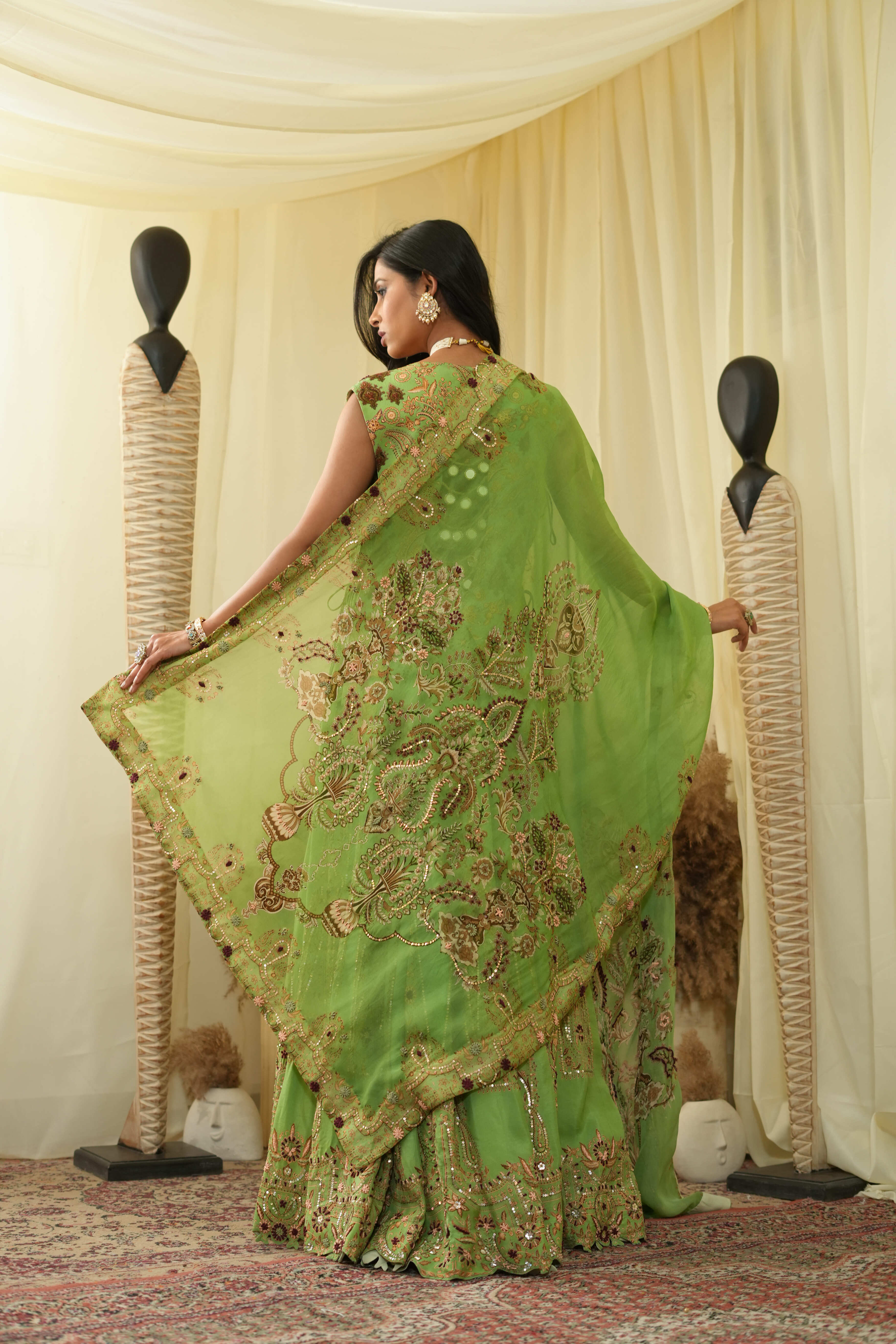 Open Jacket cal top , embroidered Lehenga set