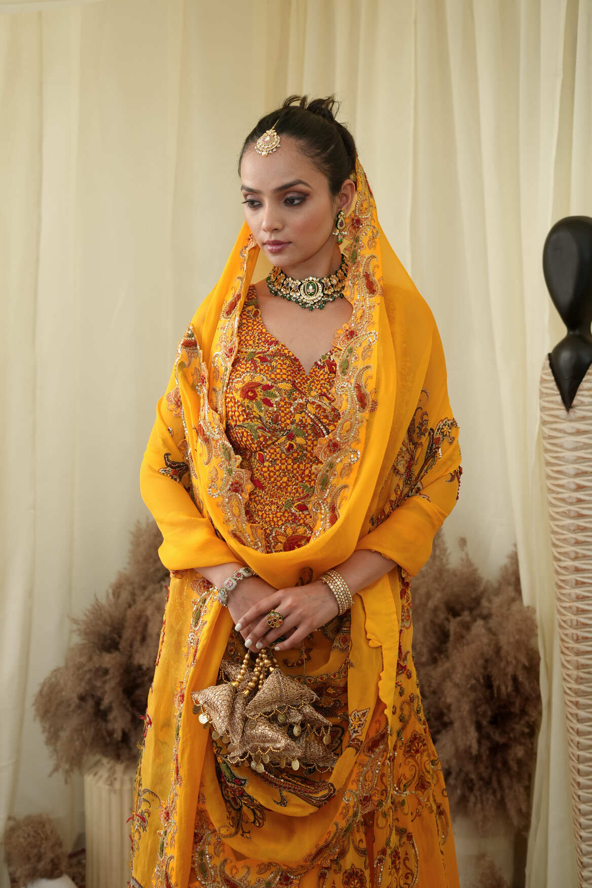 Jacket cal top , embroidered Lehenga set