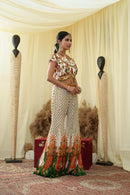 Drop shoulder top with sharara gota pure zardozi