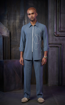 Slate mid night  embellished with ethno and hand paint co-ord men street wear