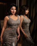 Iswarya menon in Midnight silver gown