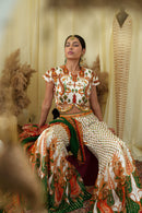Drop shoulder top with sharara gota pure zardozi