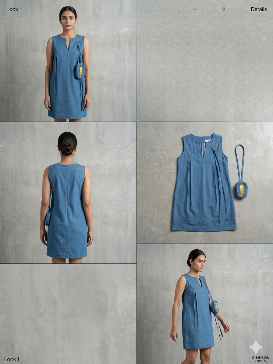 Mid dress with pocket bag ( street wear | Resort wear )