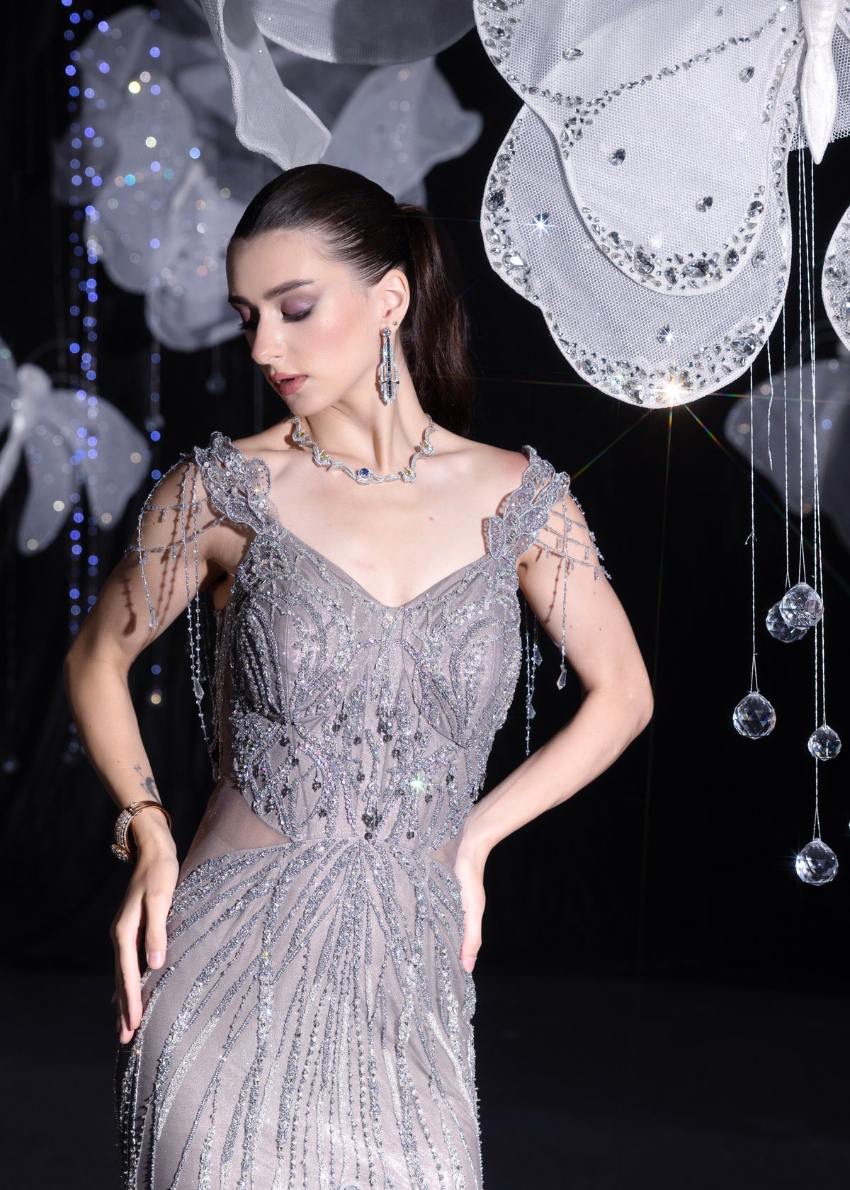 Midnight silver gown