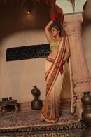 DULL PEACH DRAPE SAREE WITH BODICE