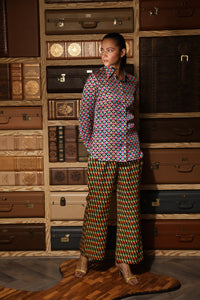 MULTICOLOUR PRINTED SHIRT AND PANTS