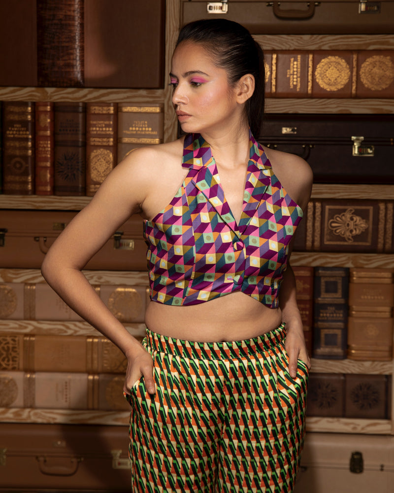 MULTICOLOR PRINTED OVERLAY CO-ORD SET
