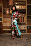 MULTICOLOR PRINTED KNOTTED DRESS