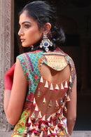 OVERLAY BODICE JACKET EMBROIDERED WITH TASSELED BACK WITH GARARA INDOWESTERN