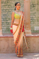 DULL PEACH DRAPE SAREE WITH BODICE