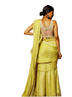 Jaune drape saree