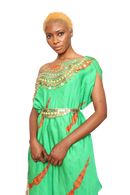 Isdus leaf with skirt kaftan indowestern