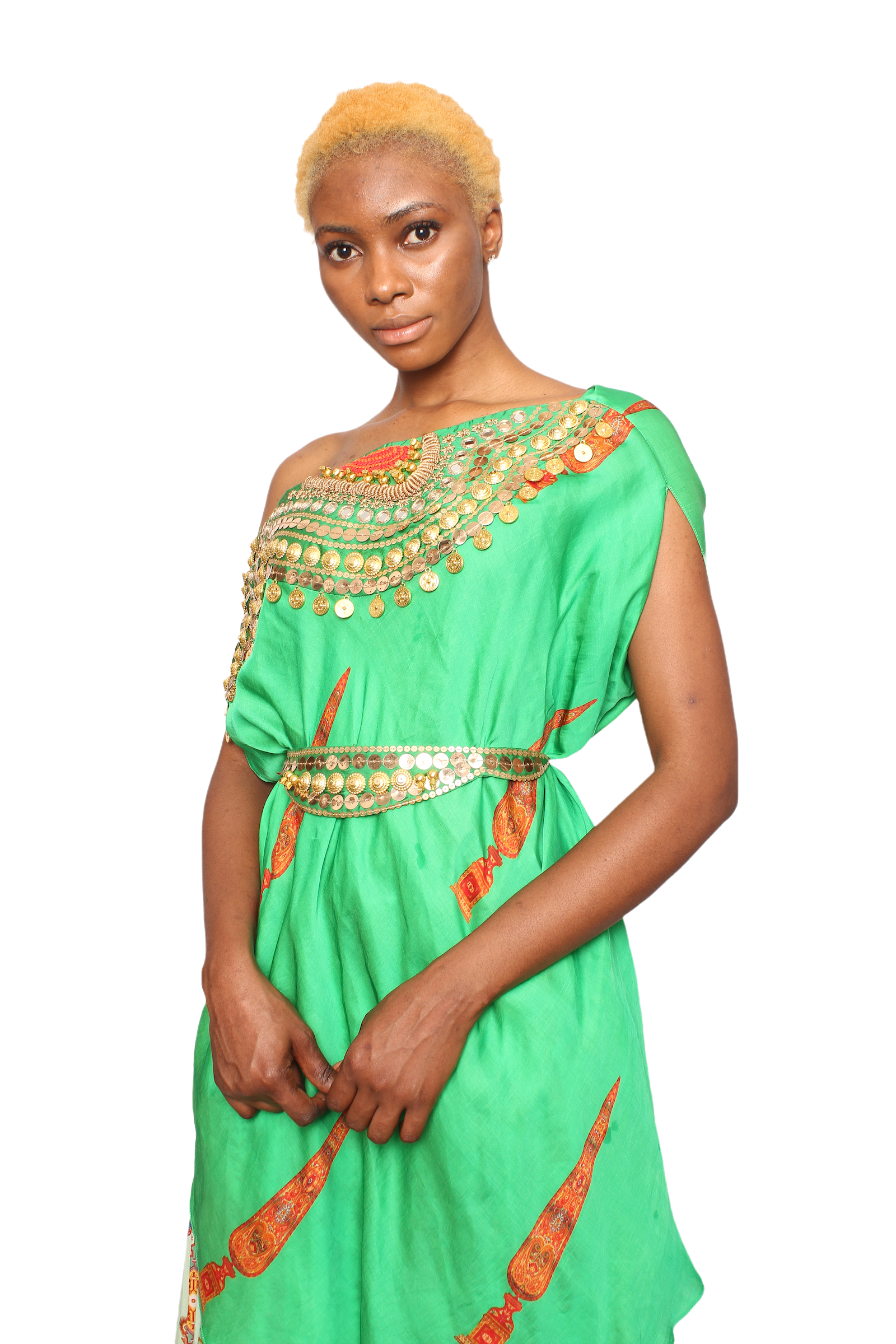 Isdus leaf with skirt kaftan indowestern