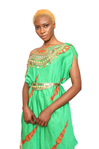 Isdus leaf with skirt kaftan indowestern