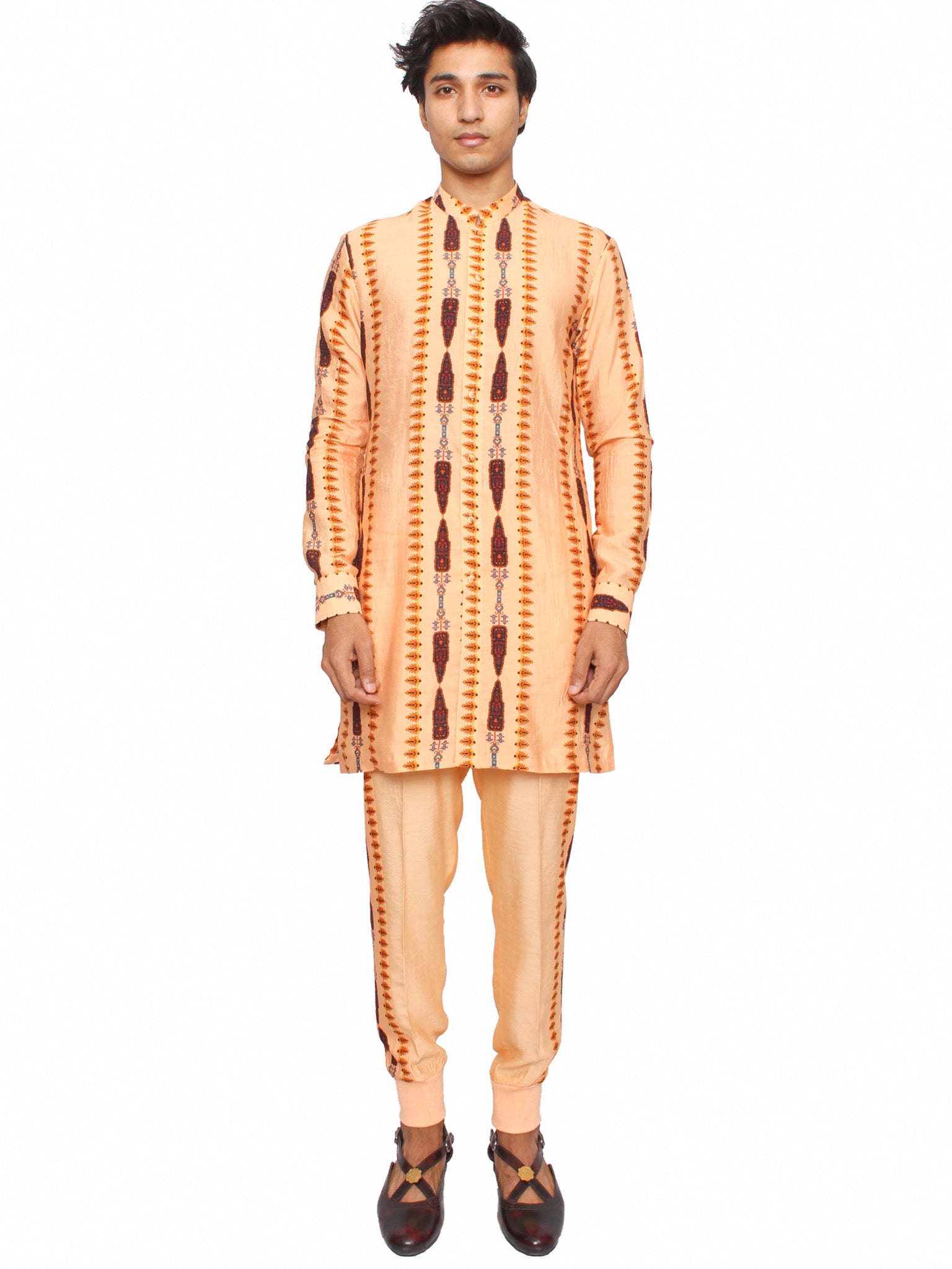 Peach short kurta with jogger