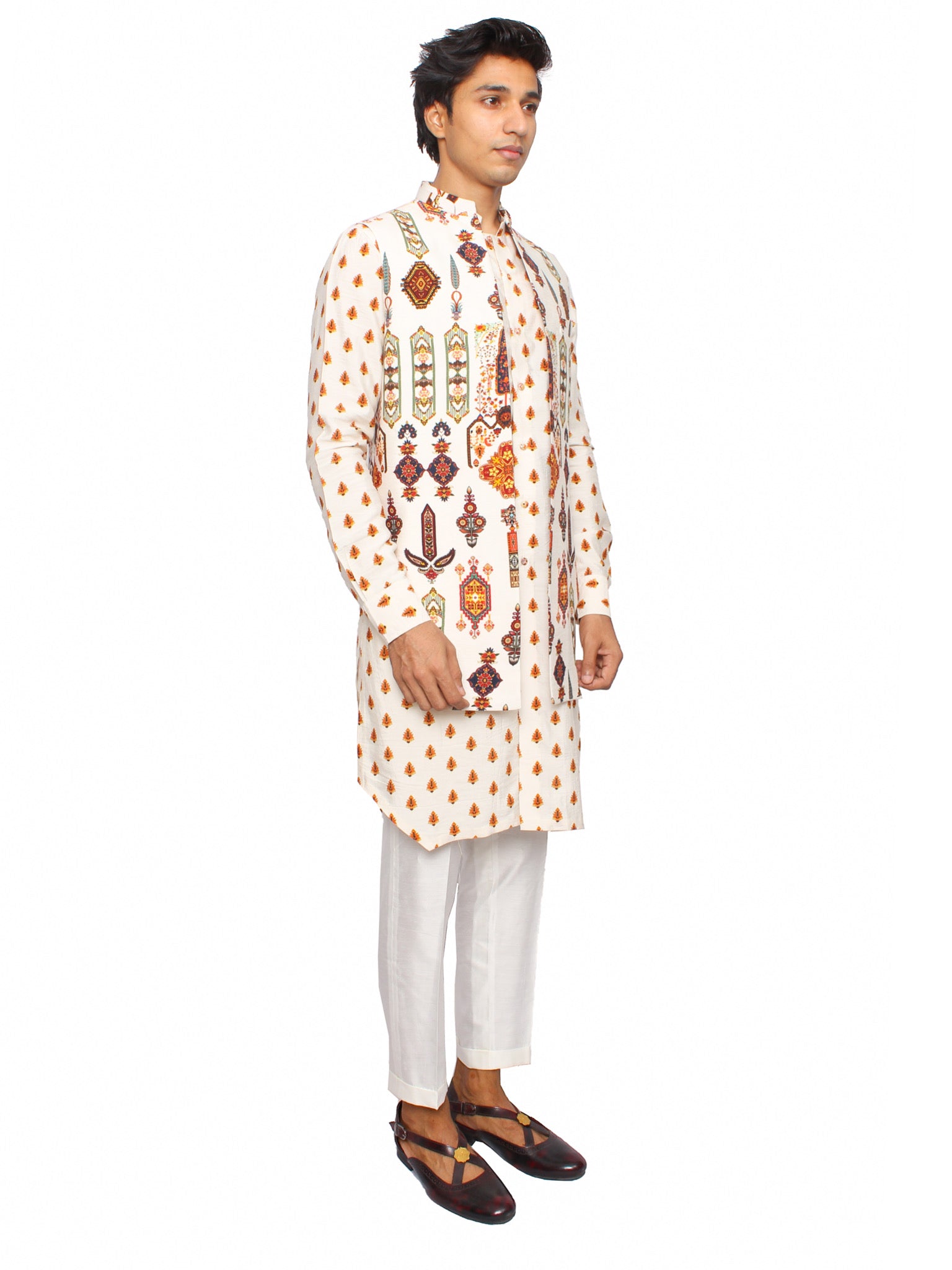 Open waistcoat with kurta and pants