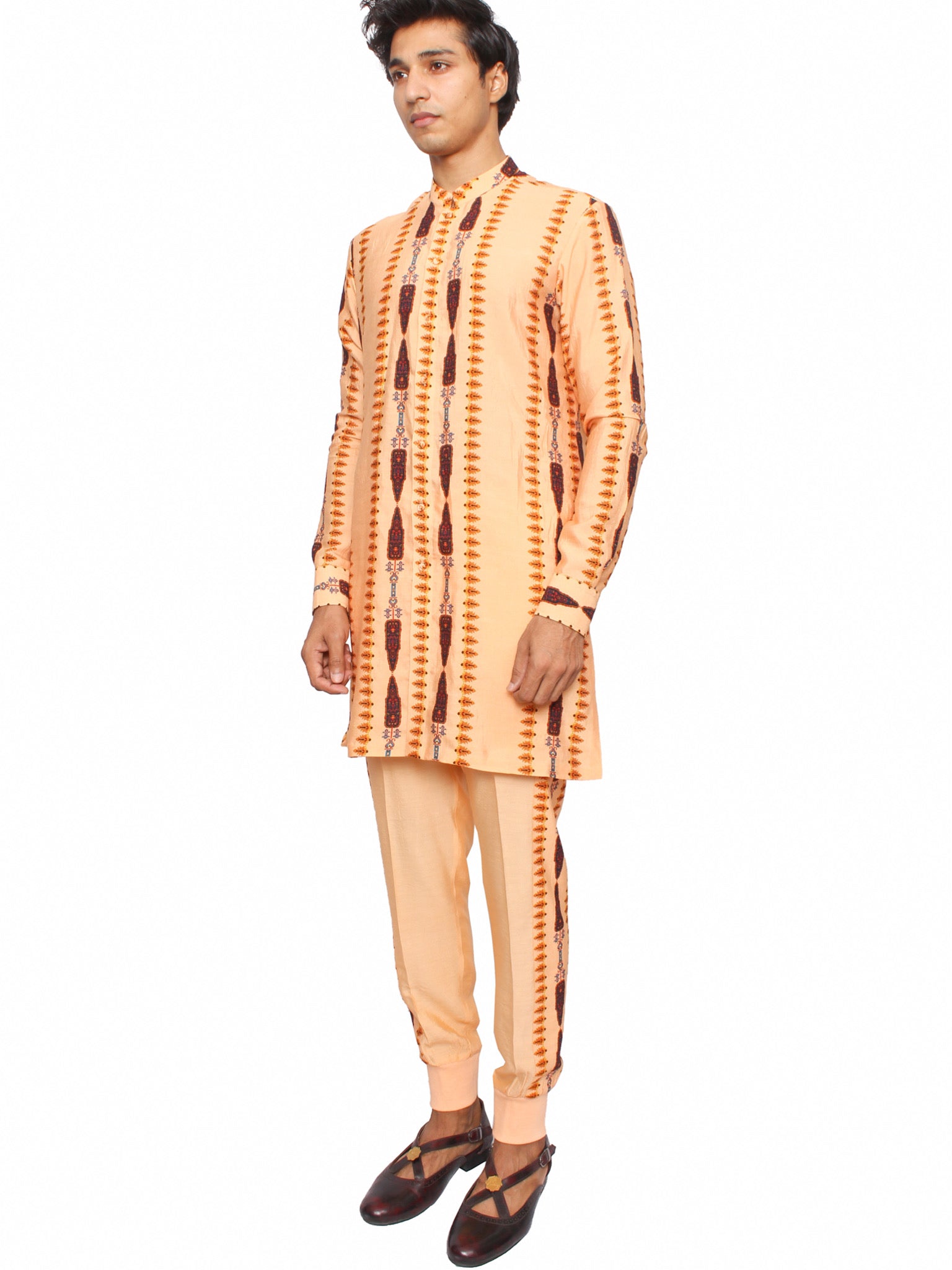 Peach short kurta with jogger