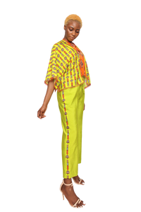 Short kaftan cape with pants indowestern