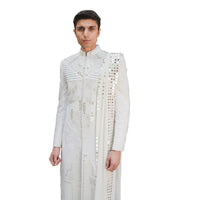 Reflex white  mirror sherwani