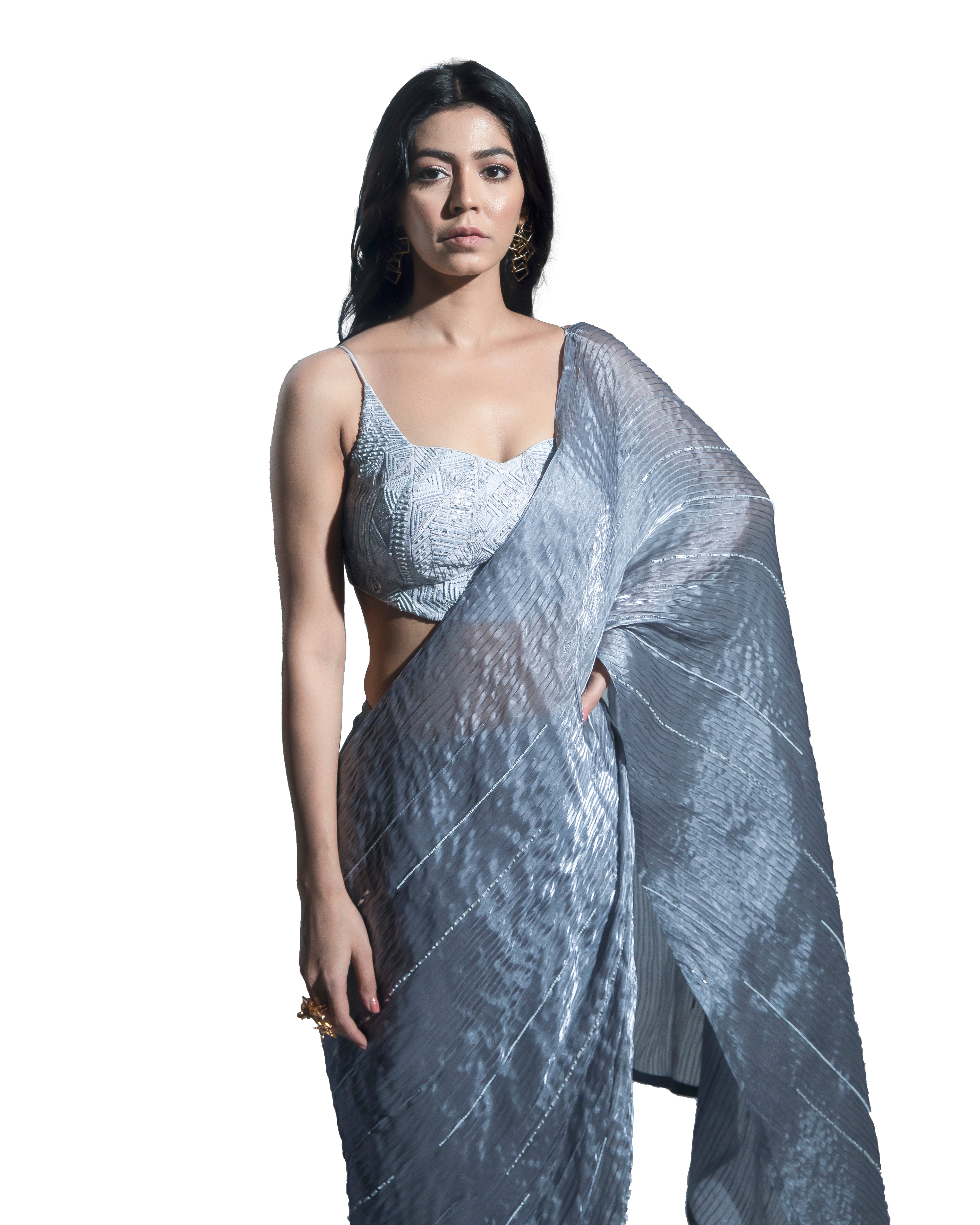 Aakrit midnight drape saree