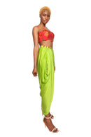 Bustier with drape skirt indowestern