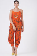 Orange jump suit indowestern