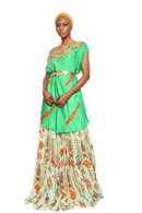 Isdus leaf with skirt kaftan indowestern