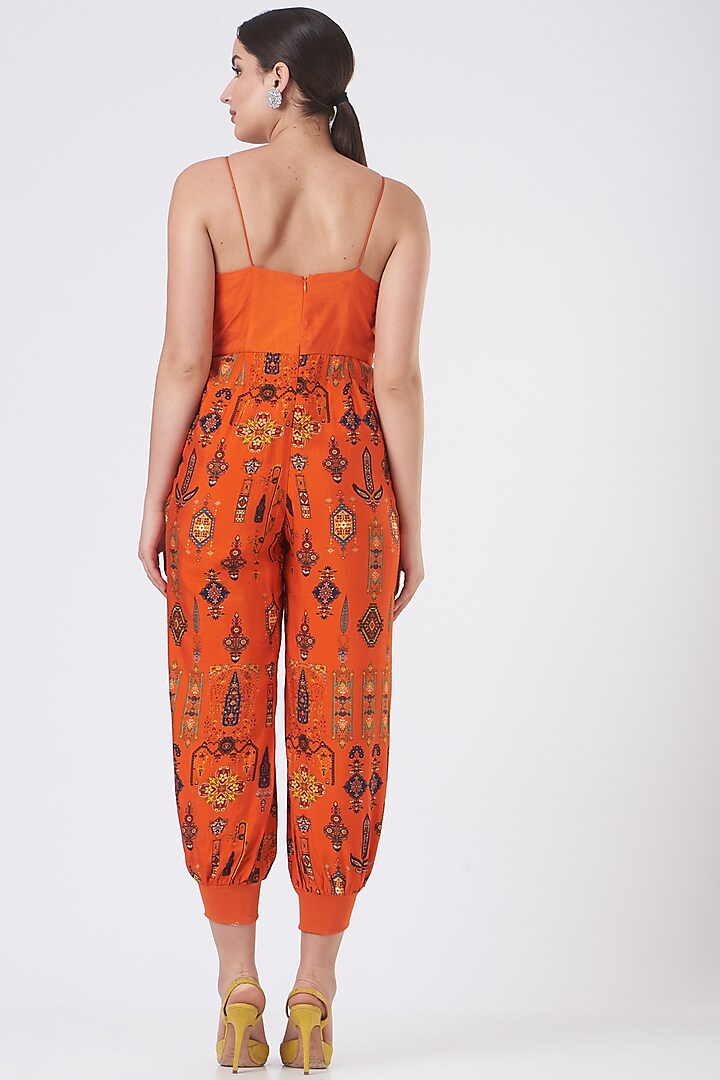 Orange jump suit indowestern