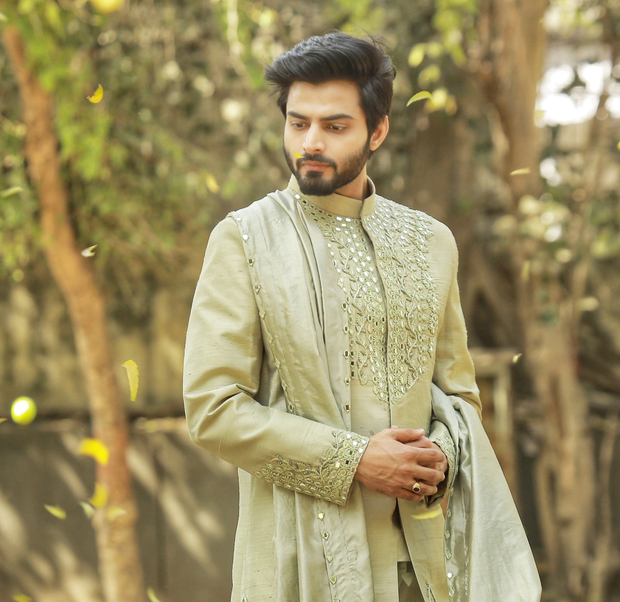 Jade mirror mint sherwani