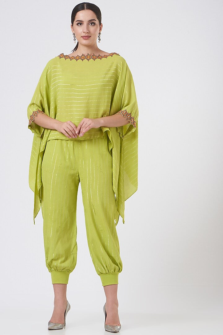 Lurex kaftan with jogger pants