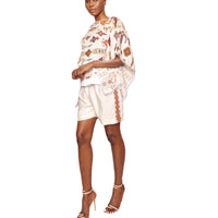 Short kaftan with shorts indowestern