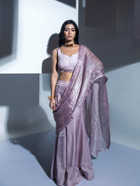 Blush drape saree