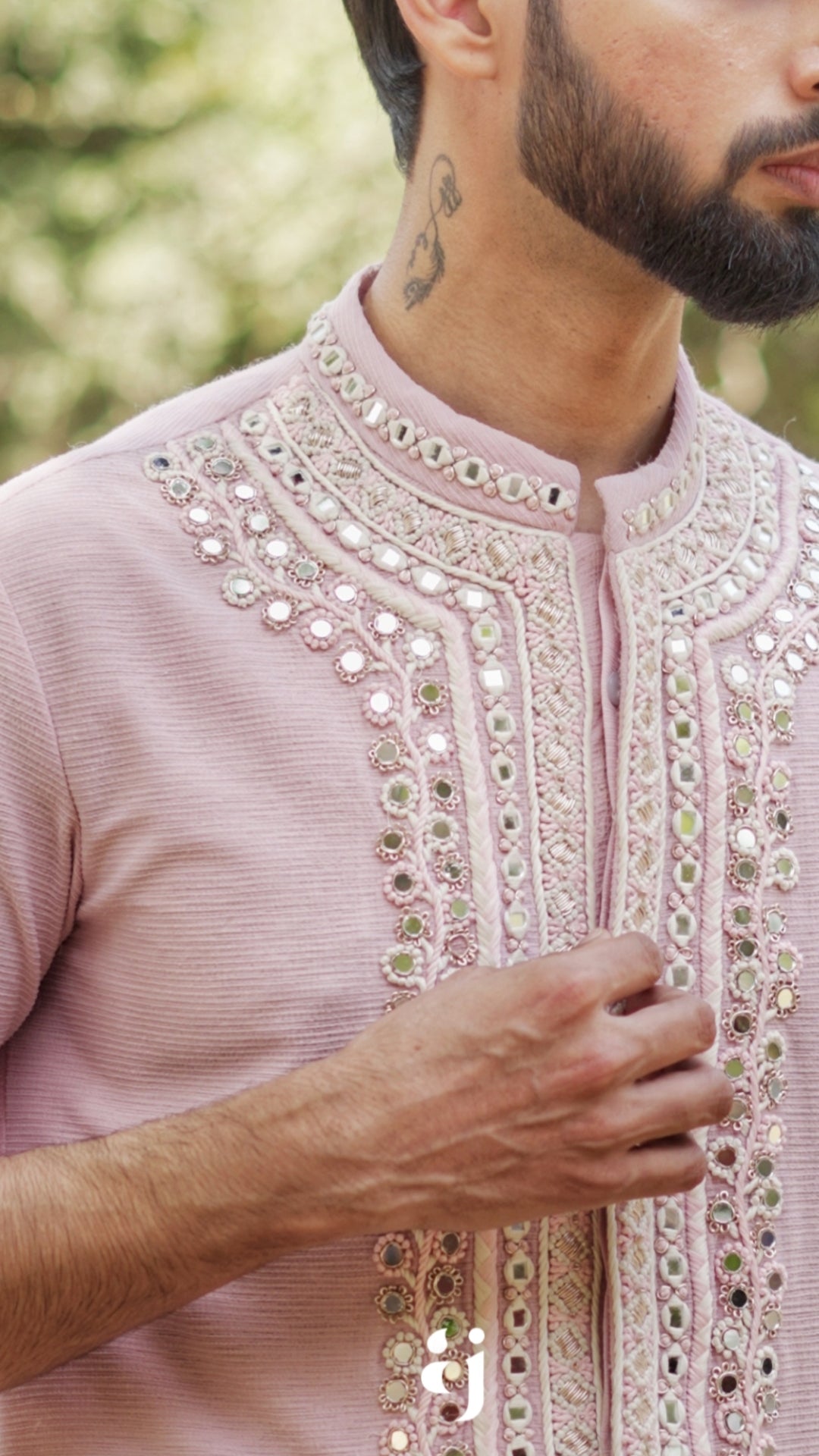 Mirror blush kurta