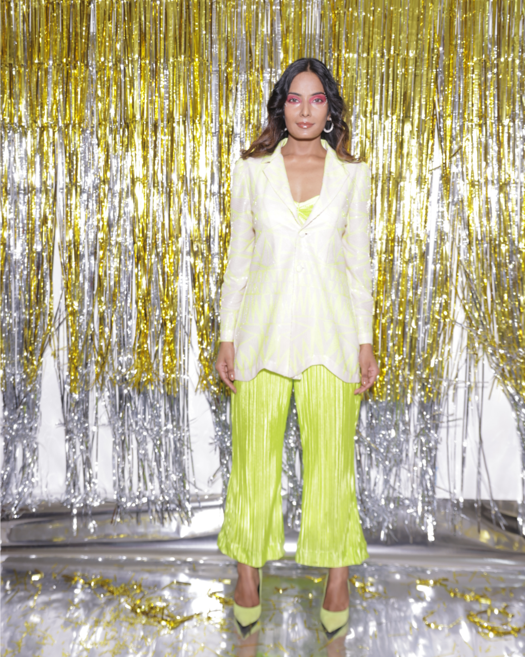 Lemon blazer overlay and pants