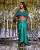 Crop cape drape
